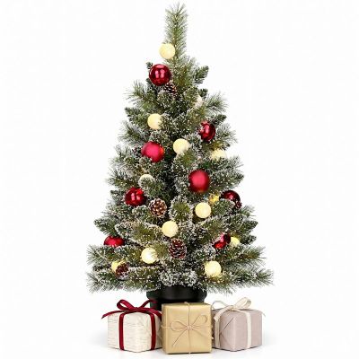 DECORATIVE CHRISTMAS TREE KAPRUN IN A 20LED POT WITH BALLS, height: 90CM