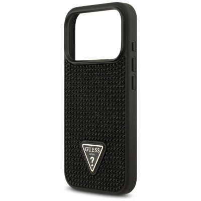 6. Guess Rhinestone Triangle Logo Case for iPhone 17 Pro - Black