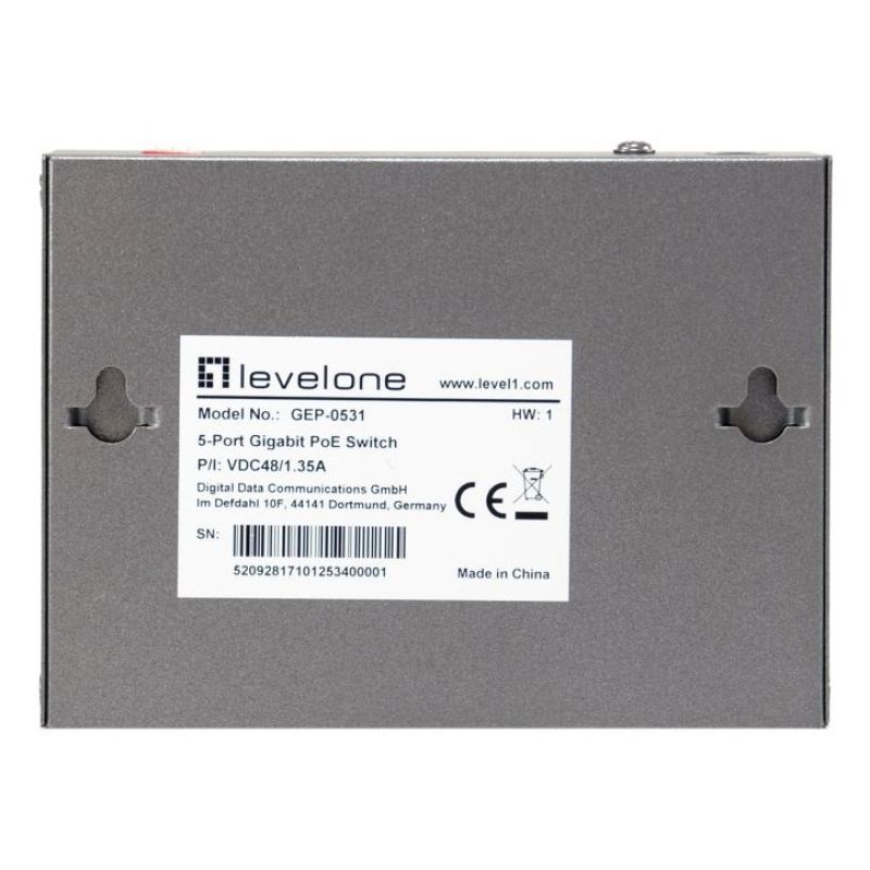 2. LevelOne PoE+Switch 3xGE PoE/1xHi-PoE 60W unmanaged Plastic