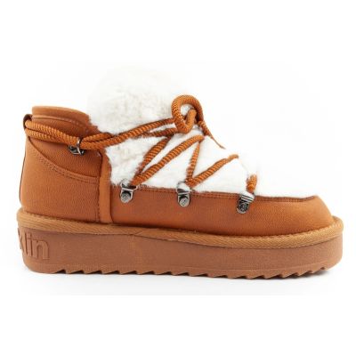 13. D.Franklin women's winter snow boots, fashionable fur lining, brown ankle boots