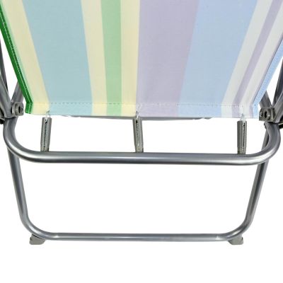 11. REDCLIFFS FOLDING CHAIR WITH ARMRESTS, BLUE STRIPES
