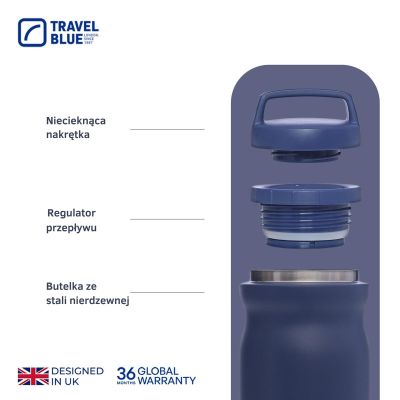5. TRAVEL BLUE NAVY THERMAL BOTTLE