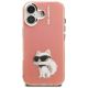 3. Karl Lagerfeld IML Aquarelle Choupette & Logo iPhone 16 Case - Pink