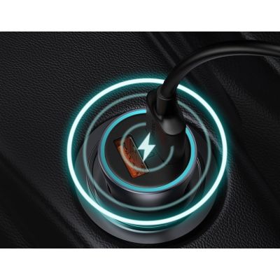 17. Baseus Golden Contactor Pro car charger USB-C / USB-A 40W PD QC 4+ SCP FCP AFC + cable - gray