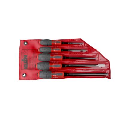 Set of 5 screwdrivers: 4 flat, 1 cross