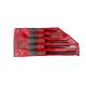 Set of 5 screwdrivers: 4 flat, 1 cross