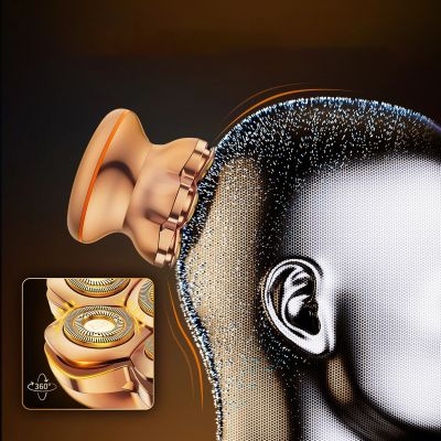 6. MAXGROOM JK-1688 Electric Shaver for Head and Beard - Gold
