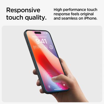 12. Spigen Glas.tR EZ Fit Tempered Glass for iPhone 15 / 16