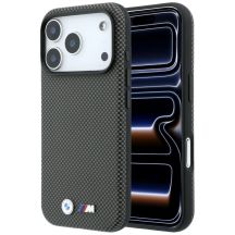 BMW M Quadrille Kevlar Metal Logo MagSafe Case for iPhone 17 Pro Max / 18 Pro Max - Gray