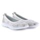 4. Women's leather ballet flats with openwork pattern, white Jezzi 9997