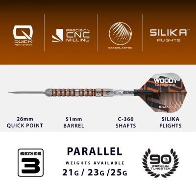 3. Harrows LUKE WOODHOUSE SERIES 3 90% steeltip darts