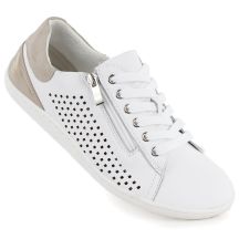 Women's leather barefoot shoes, openwork, white, Gino Fabiani OL38-6