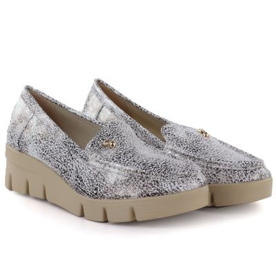 4. Women's gold platform shoes M.Daszyński MR23109D