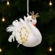 6. SWAN DECORATIVE HANGING BAUBLE 17CM GOLDEN WINGS