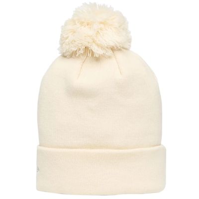 2. New Era Women’s Metallic Bobble Beanie New York Yankees Hat 60691357 Beige One Size