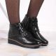 18. Black Insulated Patent Leather Wedge Ankle Boots Filippo