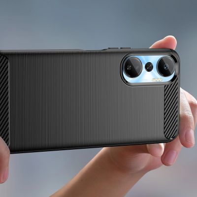 5. Carbon Case case for Infinix Hot 20 flexible silicone carbon cover black