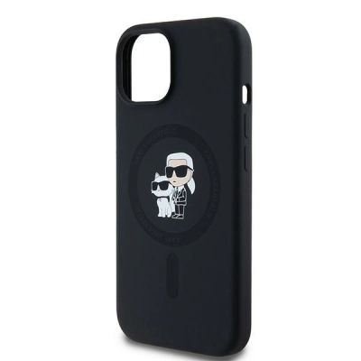 6. Karl Lagerfeld Silicone Karl&Choupette MagSafe case for iPhone 15 Plus / 14 Plus - black