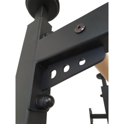 18. GYMNASTIC WOODEN AND METAL EXTENSION WALL BAR WITH METAL HANDLE IN OAK COLOUR BENCHK 511