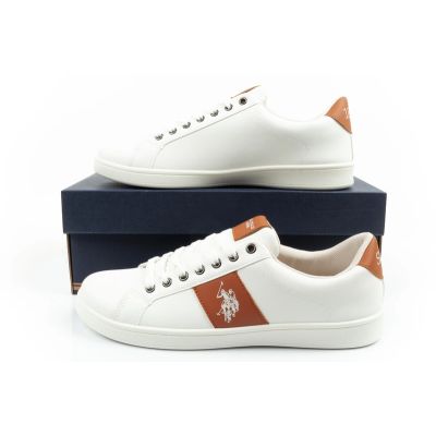 10. US Polo Assn. shoes sneakers men's fashionable white comfortable