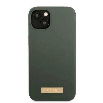 3. Guess GUHMP13MSBPLA iPhone 13 6.1" green/khaki hard case Silicone Logo Plate MagSafe