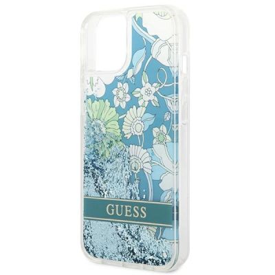 6. Guess GUHCP14MLFLSN iPhone 14 Plus 6.7 "green / green hardcase Flower Liquid Glitter