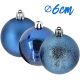 3. DECORATIVE PLASTIC BAUBLE SAFE 27 PCS diameter 6 cm BLUE MICA