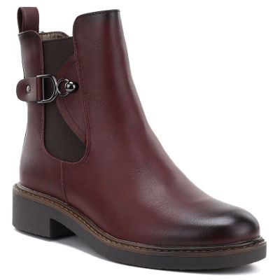 4. Women's Chelsea boots, insulated, burgundy M.Daszyński SA252-7
