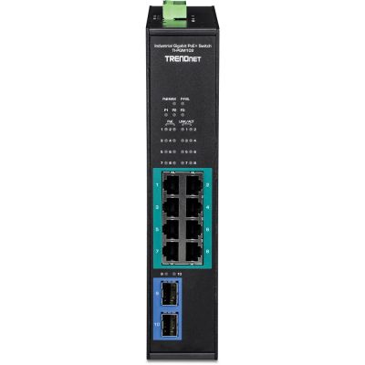 2. TRENDnet 10-Port Industrial Switch. Gbit PoE+ DIN Rail Switch -20/+65°C