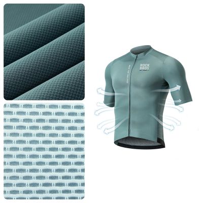 4. Rockbros 15120014018 ROAD TO SKY men's cycling jersey, short sleeve, L - gray-blue