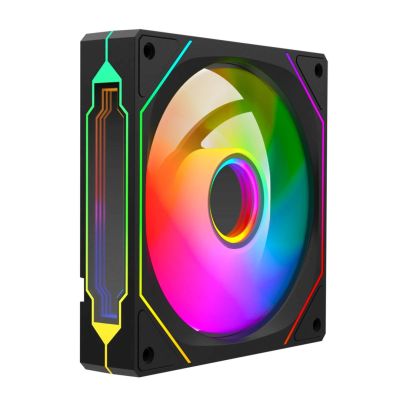 2. RAMPAGE 120 mm Case Fan, 1800 RPM, Infinite Loop ARGB, Black, PWM