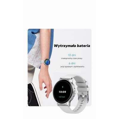 15. GRAVITY GT12-2 Women's Smartwatch Navy Blue Silicone Strap + Black Bracelet