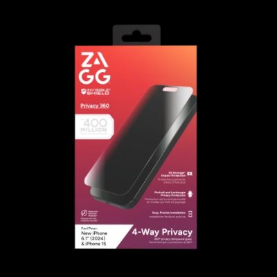 ZAGG InvisibleShield Glass Elite Privacy 360 for iPhone 15 / 16