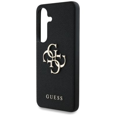 6. Guess Grained Big 4G Logo Small Classic Logo case for Samsung Galaxy S25 black