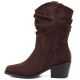 3. Women's ankle boots, ruffled cowboy boots, brown, Vinceza HX27-16536