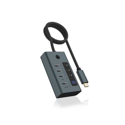 ICY BOX IB-HUB1454-C31 USB 3.2 Gen 1 (3.1 Gen 1) Type-C 10000 Mbit/s Blue, Gray