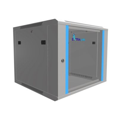 16. Extralink 9U 600x600 Gray Wall-Mounted Rack Cabinet