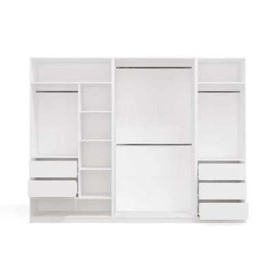 Modular Wardrobe OPENO SET 260/200 WHITE – Drawers, Rails and Shelves, Large, for the Bedroom