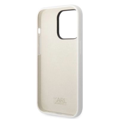 7. Karl Lagerfeld KLHCP14LSNIKBCH iPhone 14 Pro 6.1" hardcase white/white Silicone Ikonik
