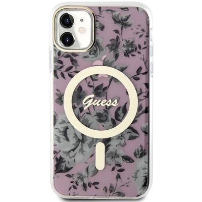 3. Guess GUHMN61HCFWSP iPhone 11 / Xr 6.1" pink/pink hardcase Flower MagSafe
