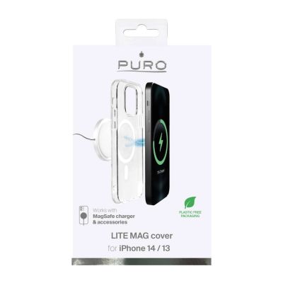 2. Puro Lite Mag MagSafe Silicone Case for iPhone 14 / 13 - Transparent