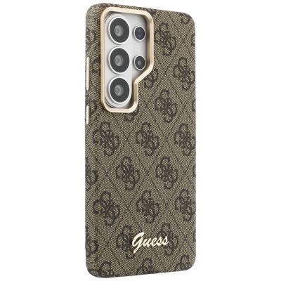 4. Guess 4G Script MagSafe Case for Samsung Galaxy S26 Ultra - Brown
