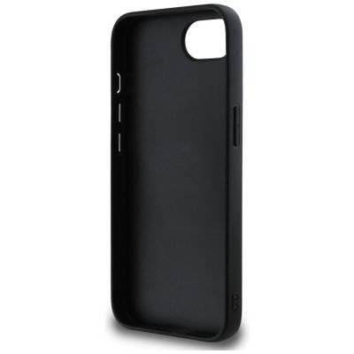 7. Guess PU Grained 4G Metal Logo case for iPhone 16e - black