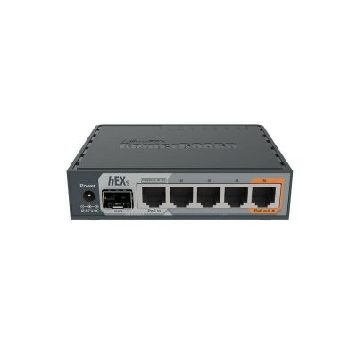 10. Mikrotik hEX S router (RB760iGS) Total Ethernet Ports:6; Architecture:MMIPS; CPU core:2