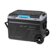 Professional TEESA compressor travel refrigerator with freezing function 50L DC12/24 AC 230V, large wheels and a solid handle, Bluetooth, battery power option