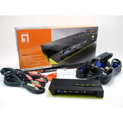 4. LevelOne KVM-0421 KVM Switch Black, Green