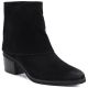 6. Women's leather cowboy boots with rolled-up upper, black Potocki JE19497