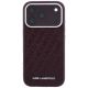 3. Karl Lagerfeld Grained Allover Logo Metal Elongated MagSafe Case for iPhone 17 Pro / 18 Pro Max - Burgundy