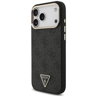 2. Guess 4G Triangle Logo MagSafe Case for iPhone 18 Pro Max / 17 Pro Max, black – gold