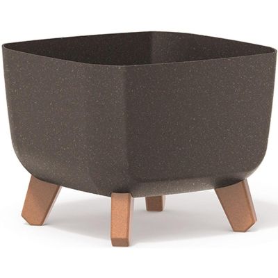 GRACIA SQUARE ECO WOOD FLOWER POT 24x24CM COFFEE